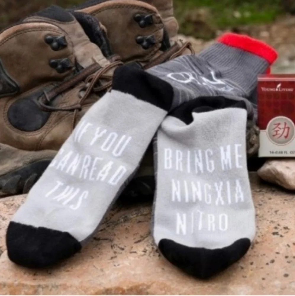 Young Living Ningxia Socks Grey NWT
